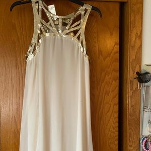 Gorgeous cream and gold long dress. Only worn once.